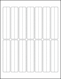 Sheet of 1" x 4.5" Removable White Matte labels