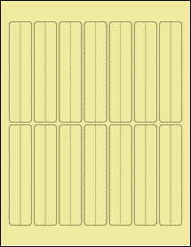 Sheet of 1" x 4.5" Pastel Yellow labels