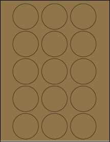 Sheet of 2" Circle Brown Kraft labels