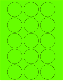 Sheet of 2" Circle Fluorescent Green labels