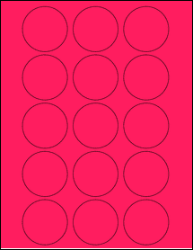 Sheet of 2" Circle Fluorescent Pink labels