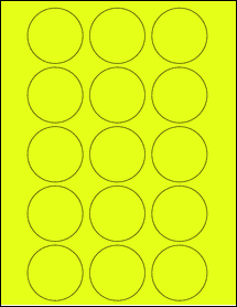 Sheet of 2" Circle Fluorescent Yellow labels