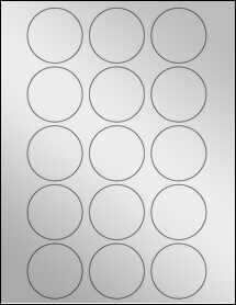 Sheet of 2" Circle Silver Foil Inkjet labels