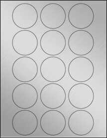 Sheet of 2" Circle Weatherproof Silver Polyester Laser labels