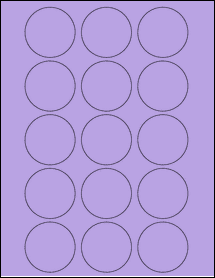 Sheet of 2" Circle True Purple labels