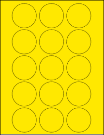 Sheet of 2" Circle True Yellow labels