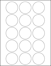 Sheet of 2" Circle Removable White Matte labels