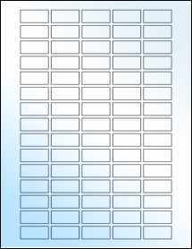 Sheet of 1.25" x 0.5625" White Gloss Inkjet labels