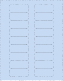 Sheet of 2.65" x 1.1" Pastel Blue labels