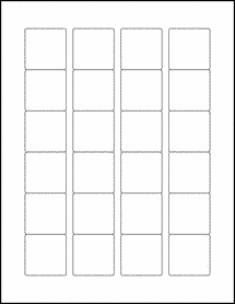 Sheet of 1.5" x 1.5" Square  labels