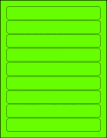 Sheet of 7.5" x 1" Fluorescent Green labels