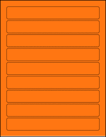 Sheet of 7.5" x 1" Fluorescent Orange labels