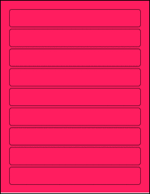 Sheet of 7.5" x 1" Fluorescent Pink labels