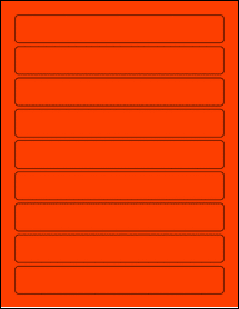 Sheet of 7.5" x 1" Fluorescent Red labels