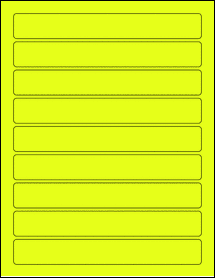 Sheet of 7.5" x 1" Fluorescent Yellow labels