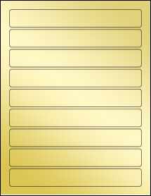 Sheet of 7.5" x 1" Gold Foil Laser labels