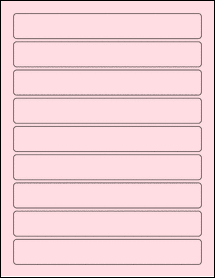 Sheet of 7.5" x 1" Pastel Pink labels