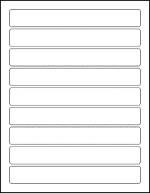 Sheet of 7.5" x 1" 100% Recycled White labels