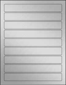 Sheet of 7.5" x 1" Weatherproof Silver Polyester Laser labels