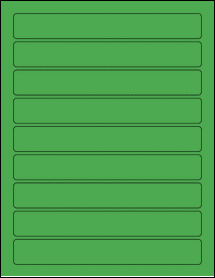 Sheet of 7.5" x 1" True Green labels