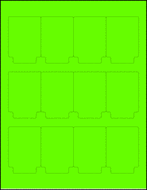 Sheet of 1.9" x 2.71" Fluorescent Green labels