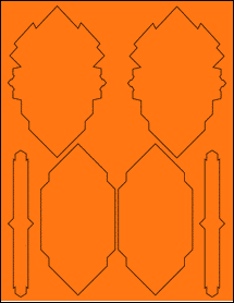 Sheet of 3.6074" x 5.5488" Fluorescent Orange labels