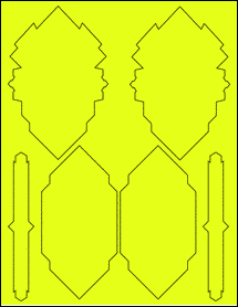 Sheet of 3.6074" x 5.5488" Fluorescent Yellow labels