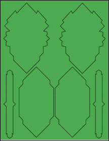 Sheet of 3.6074" x 5.5488" True Green labels