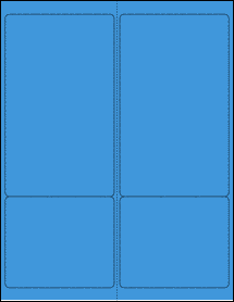 Sheet of 4" x 6.688" True Blue labels