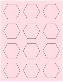 Sheet of 2.25" x 2" Pastel Pink labels