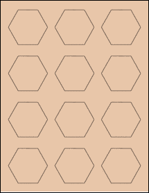 Sheet of 2.25" x 2" Light Tan labels