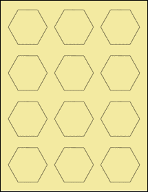 Sheet of 2.25" x 2" Pastel Yellow labels