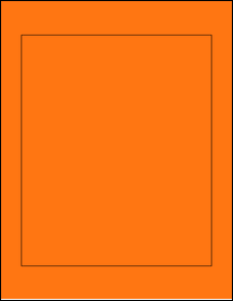 Sheet of 7" x 8.5" Fluorescent Orange labels