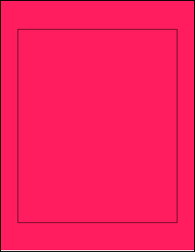 Sheet of 7" x 8.5" Fluorescent Pink labels