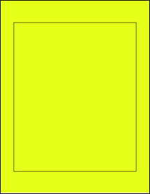 Sheet of 7" x 8.5" Fluorescent Yellow labels