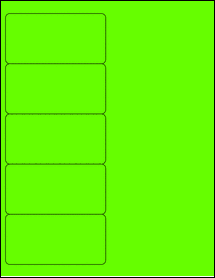 Sheet of 4" x 2" Fluorescent Green labels