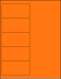 Sheet of 4" x 2" Fluorescent Orange labels