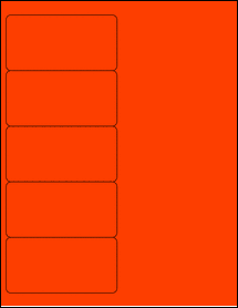 Sheet of 4" x 2" Fluorescent Red labels