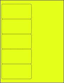 Sheet of 4" x 2" Fluorescent Yellow labels