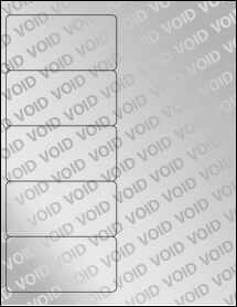 Sheet of 4" x 2" Void Silver Polyester labels