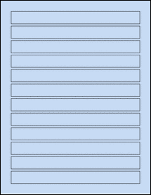 Sheet of 7.3125" x 0.7" Pastel Blue labels