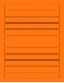 Sheet of 7.3125" x 0.7" Fluorescent Orange labels