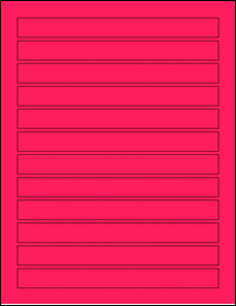 Sheet of 7.3125" x 0.7" Fluorescent Pink labels