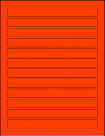 Sheet of 7.3125" x 0.7" Fluorescent Red labels