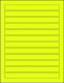 Sheet of 7.3125" x 0.7" Fluorescent Yellow labels