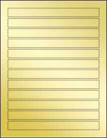 Sheet of 7.3125" x 0.7" Gold Foil Inkjet labels