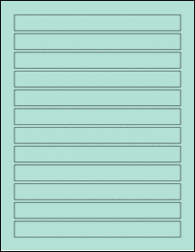 Sheet of 7.3125" x 0.7" Pastel Green labels