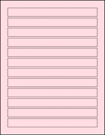 Sheet of 7.3125" x 0.7" Pastel Pink labels