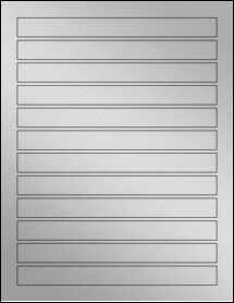 Sheet of 7.3125" x 0.7" Weatherproof Silver Polyester Laser labels