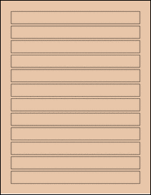 Sheet of 7.3125" x 0.7" Light Tan labels